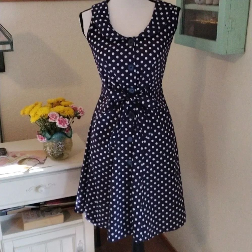 Mlle Gabrielle Polka Dot Cotton Dress.